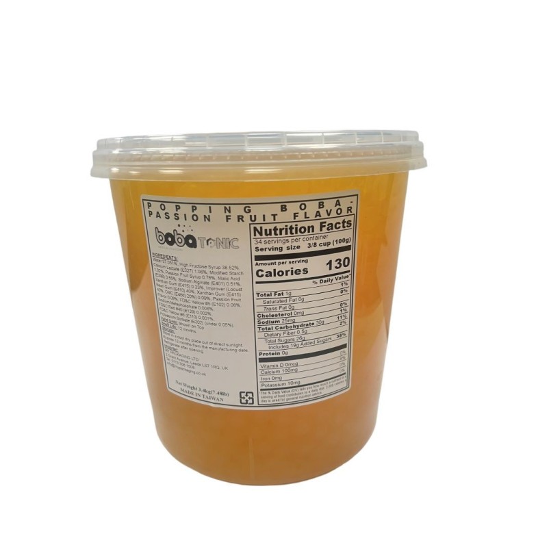 Sunny Popping Boba Ball- Passion Fruit Flavor Coating Juice - 3.4 kg Can Exp.28-8-25
