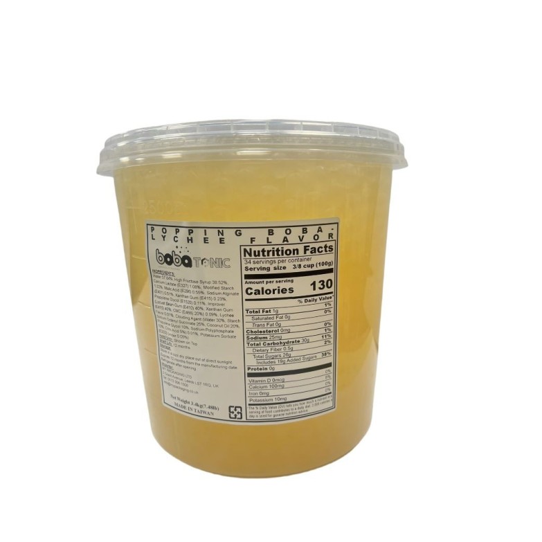 Sunny Popping Boba Ball- Lychee Flavor Coating Juice - 3.4 kg Can Exp.28-8-25