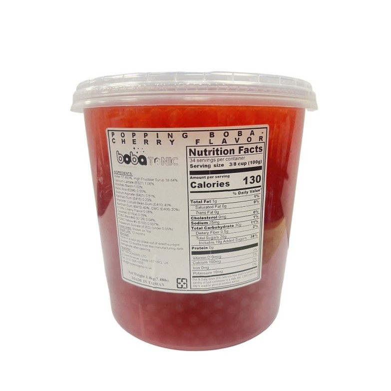 Sunny Popping Boba Ball-Cherry Coating Juice - 3.4 kg Can Exp.28-8-25