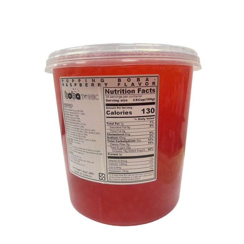 Sunny Popping Boba Ball- raspberry Flavor Coating Juice - 3.4 kg Can Exp.28-8-25