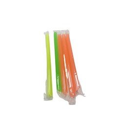 12x260mm neon multicoloured pointed plastic recycled straws qty 2000